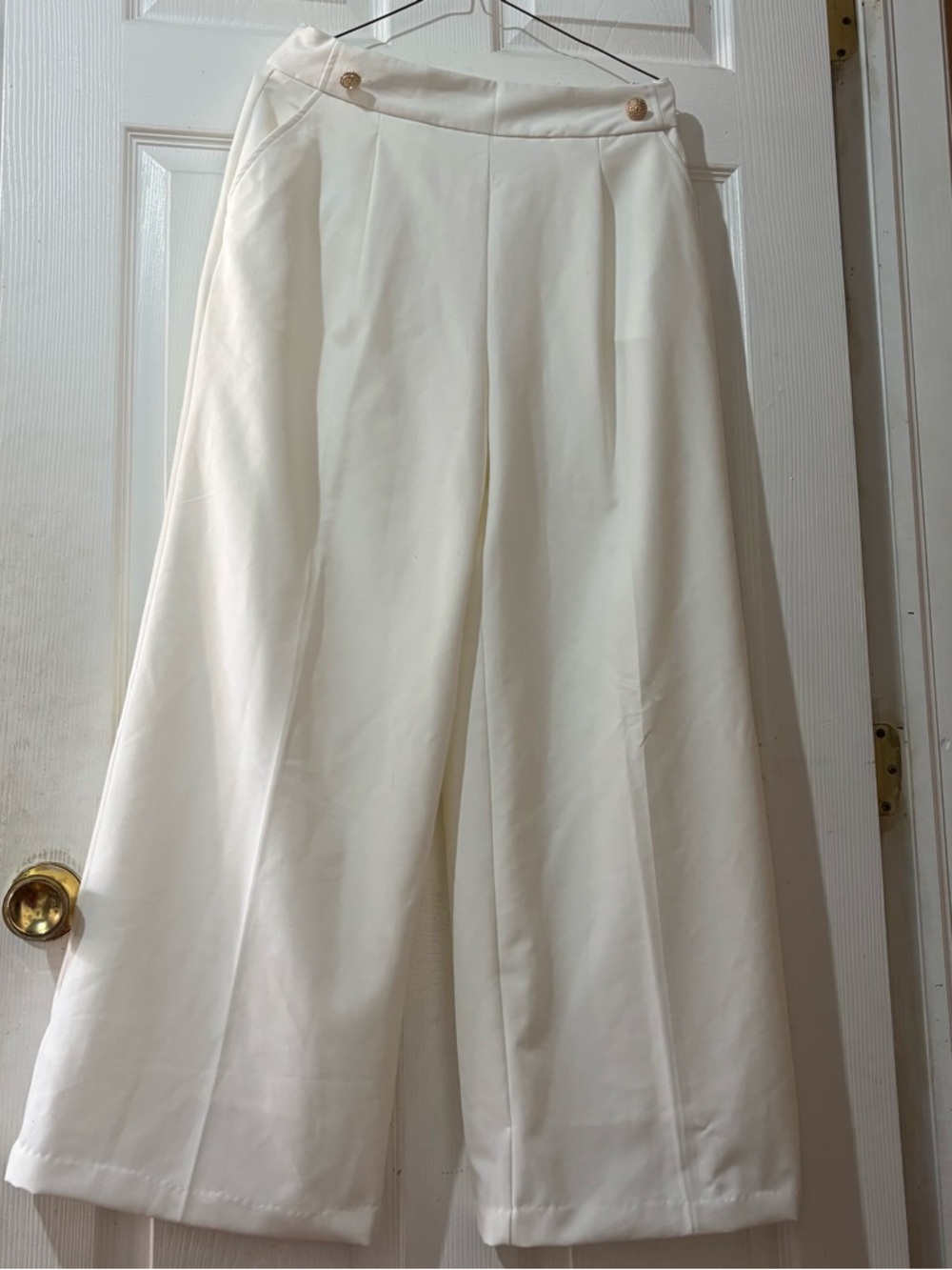 Women's Wide-Leg Culotte Pants in Cream